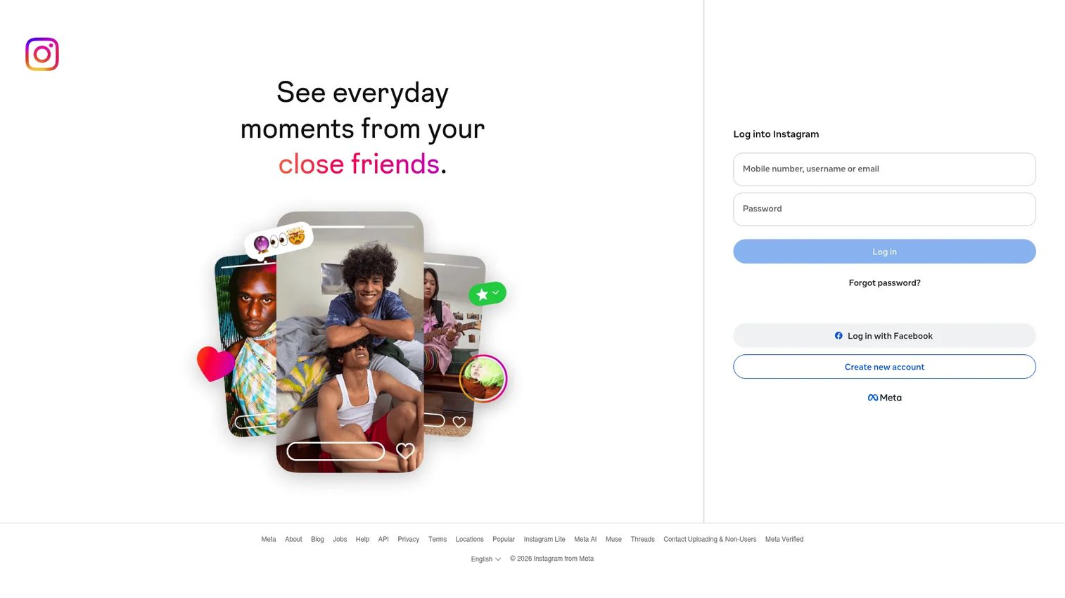 Instagram profile with Reels and shopping content