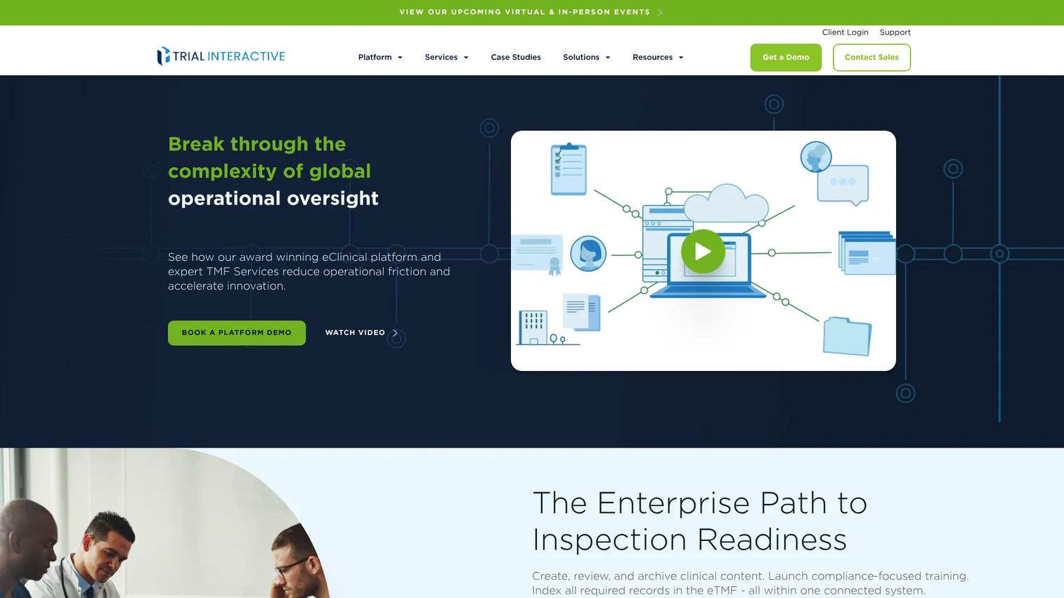 Trial Interactive eTMF workspace for regulated clinical document management