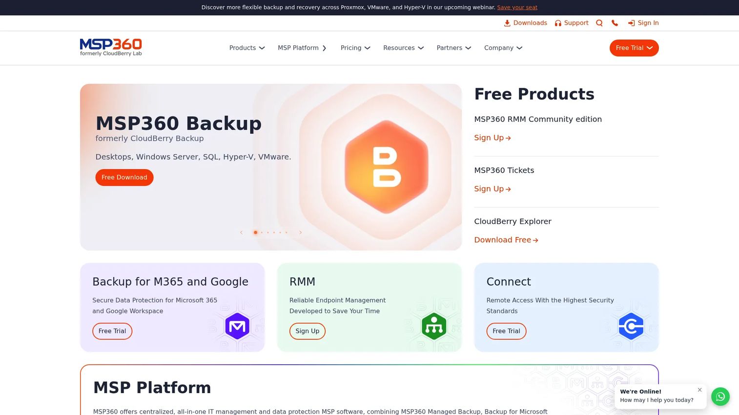 MSP360 Backup cloud storage and server protection configuration