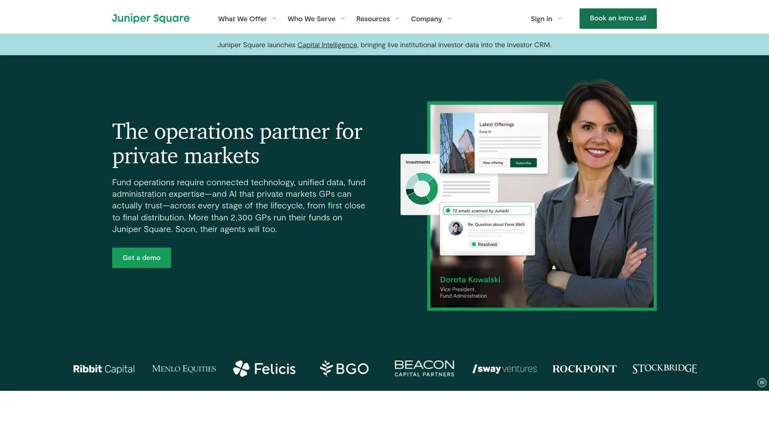 Juniper Square CRM investor relations platform for private-market LP and fundraising management