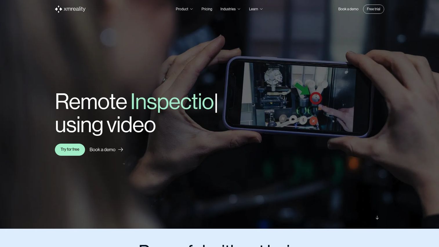 XMReality remote guidance session for equipment maintenance