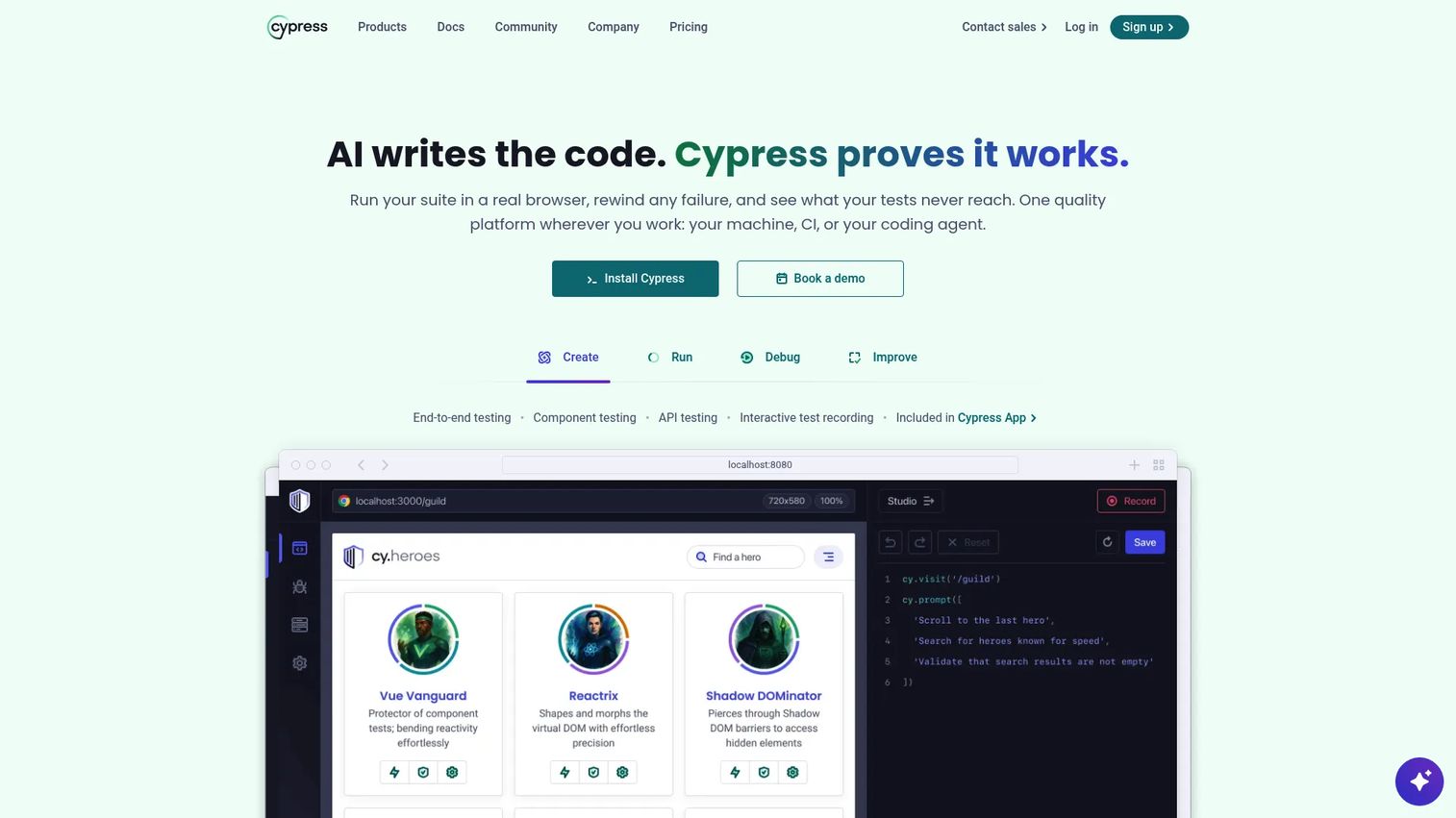 Cypress automation testing dashboard