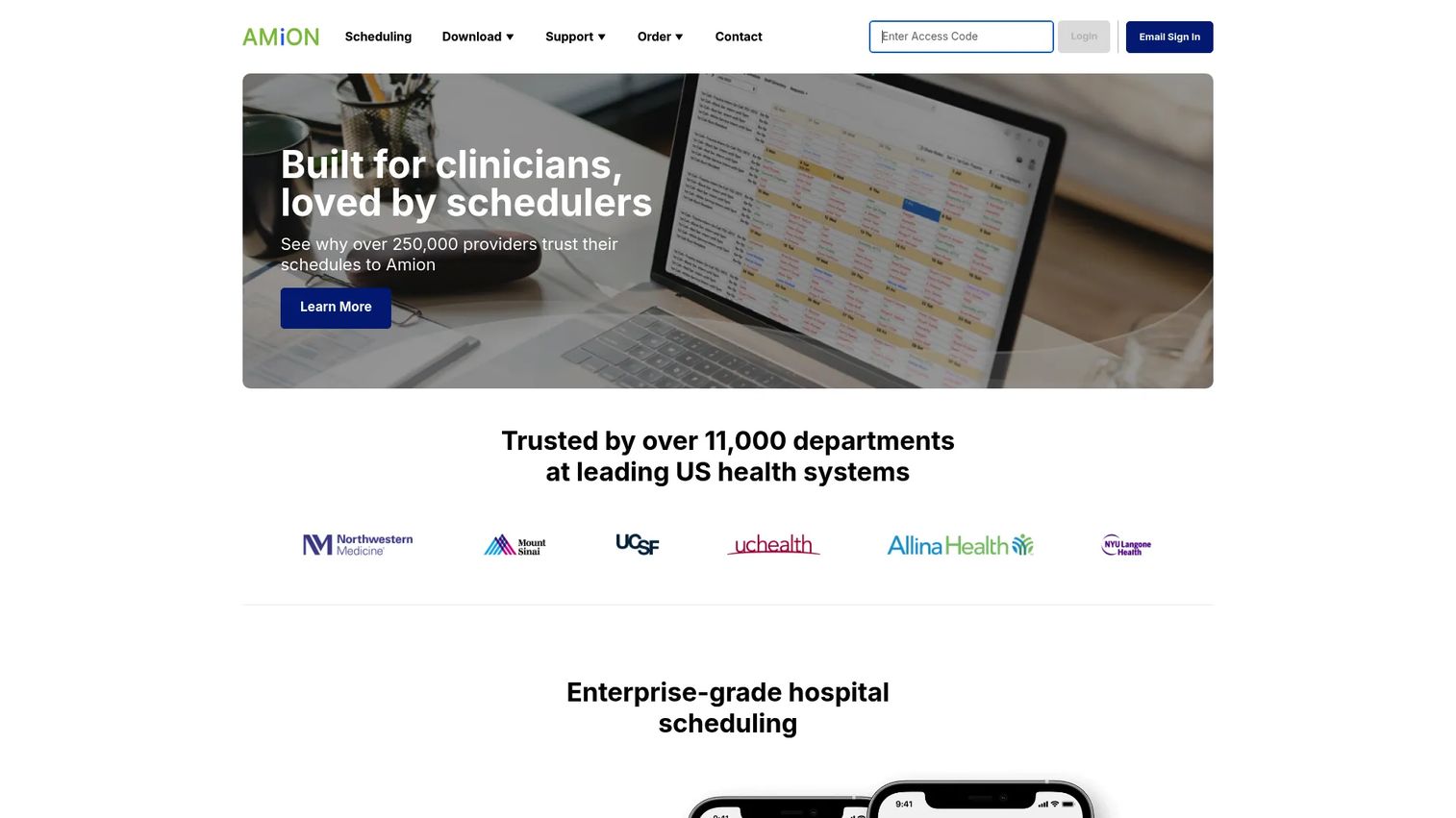 AMiON on-call scheduling software for physicians