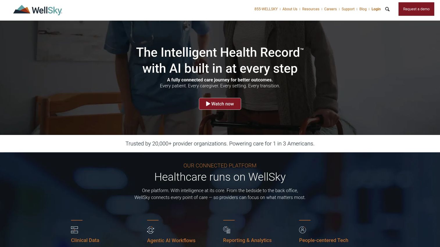 WellSky homepage screenshot