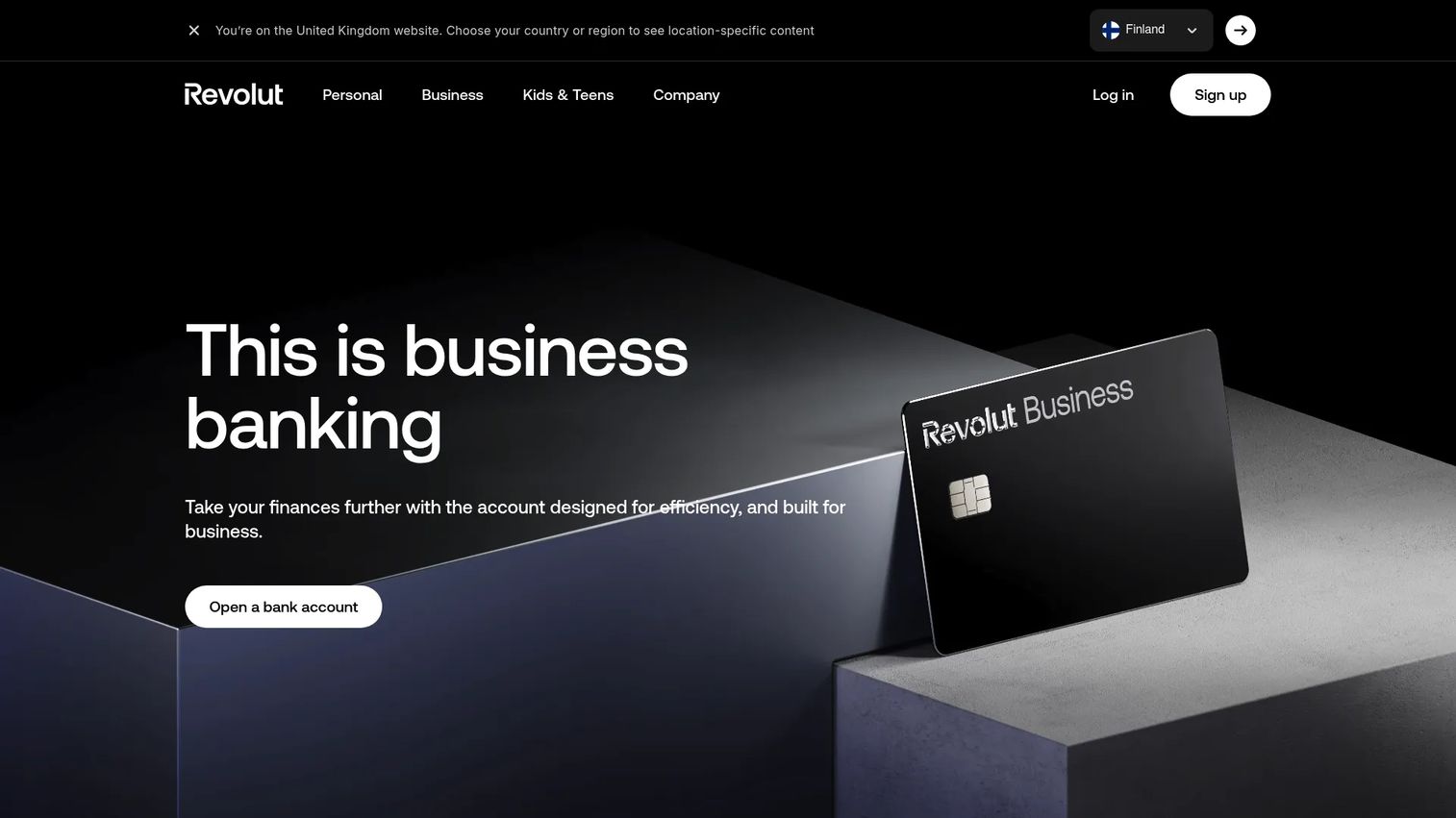 Revolut Business multi-currency account dashboard