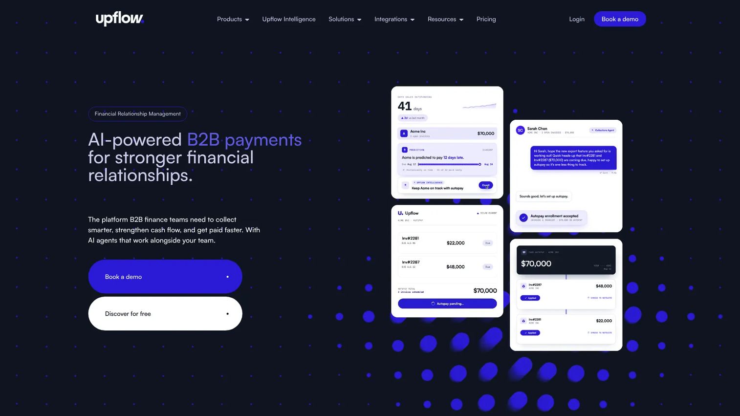 Upflow debt collection software for B2B finance teams