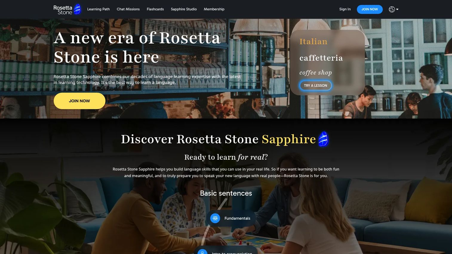 Rosetta Stone immersive visual language learning lesson