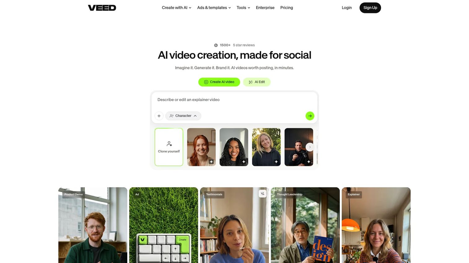 VEED.IO browser-based video editor interface