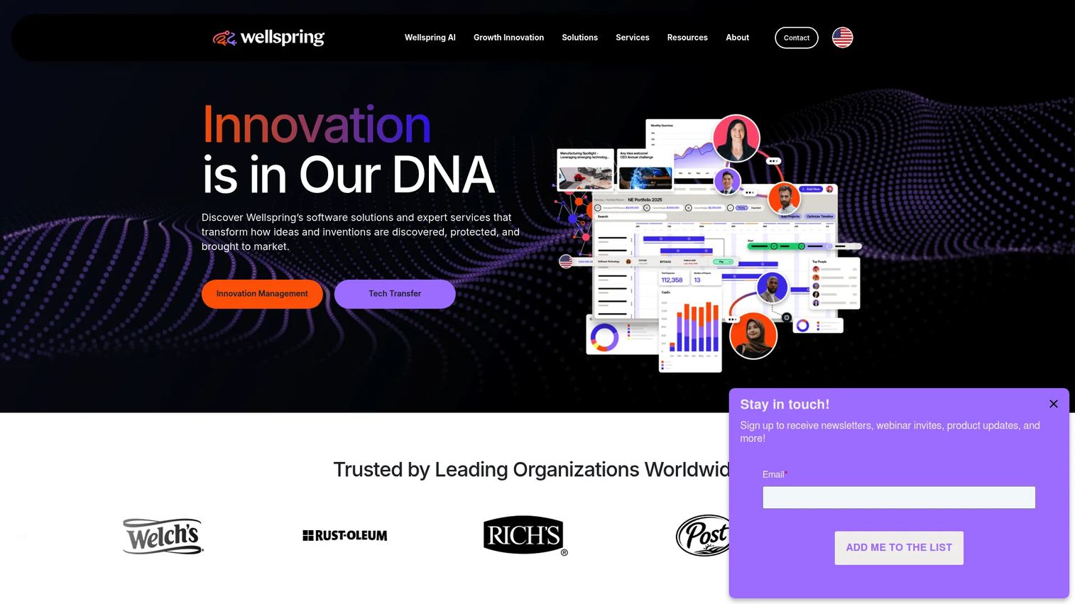 Wellspring innovation portfolio management software