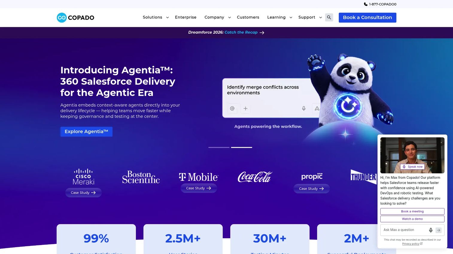 Copado Salesforce release orchestration dashboard