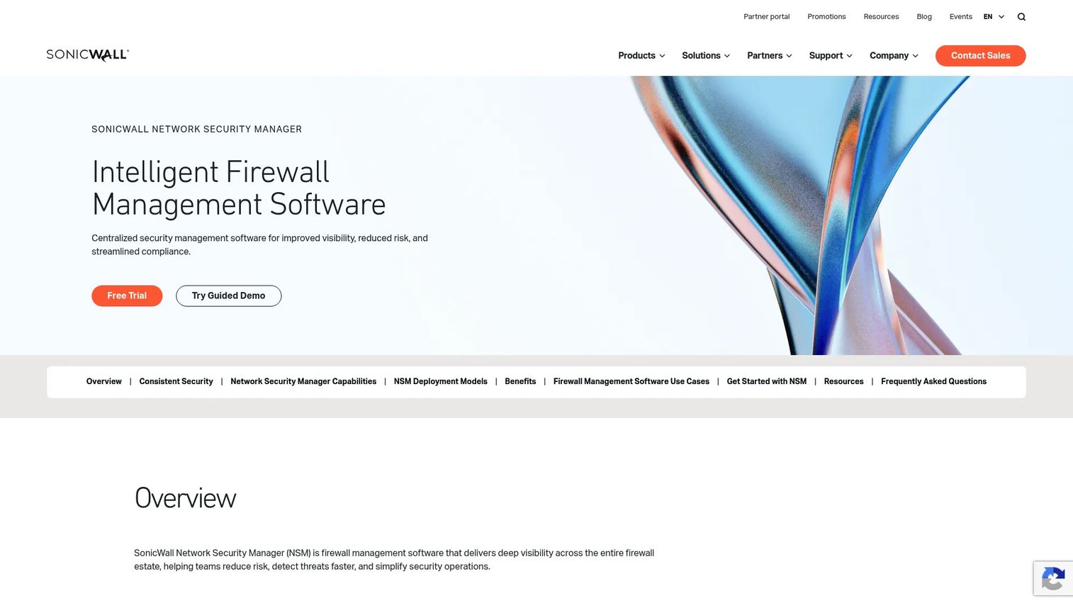 SonicWall Network Security Manager centralized dashboard for managing SonicWall firewall deployments
