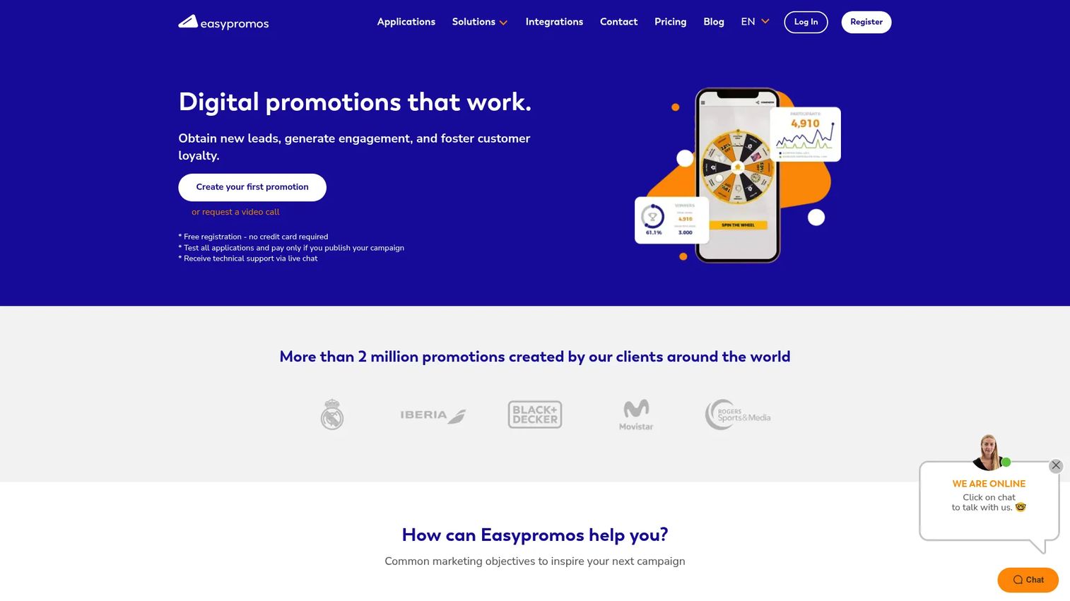 Easypromos contest creation interface for social media promotions