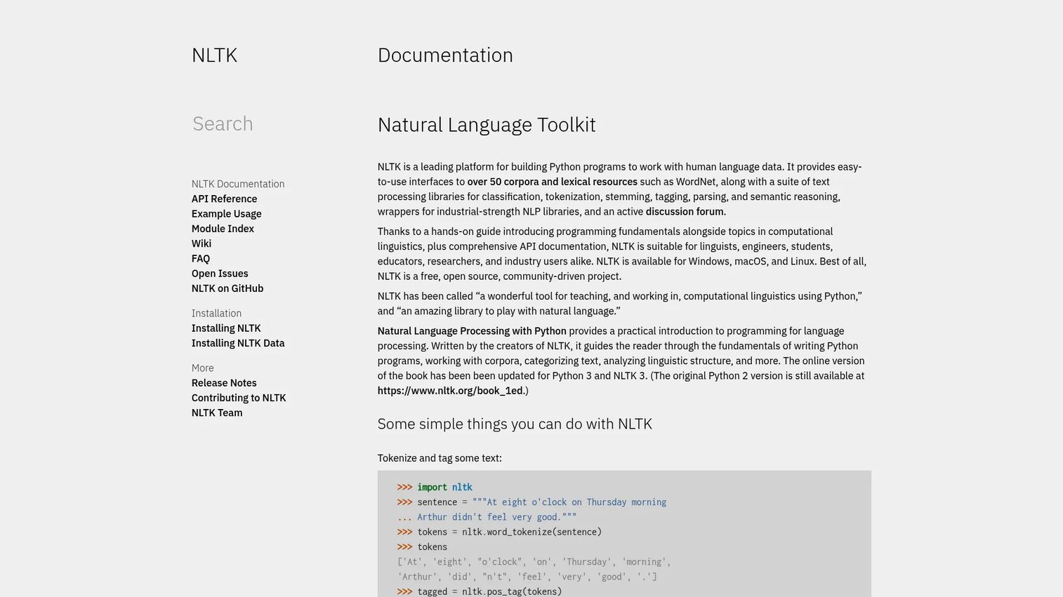 NLTK tokenization and corpus analysis notebook