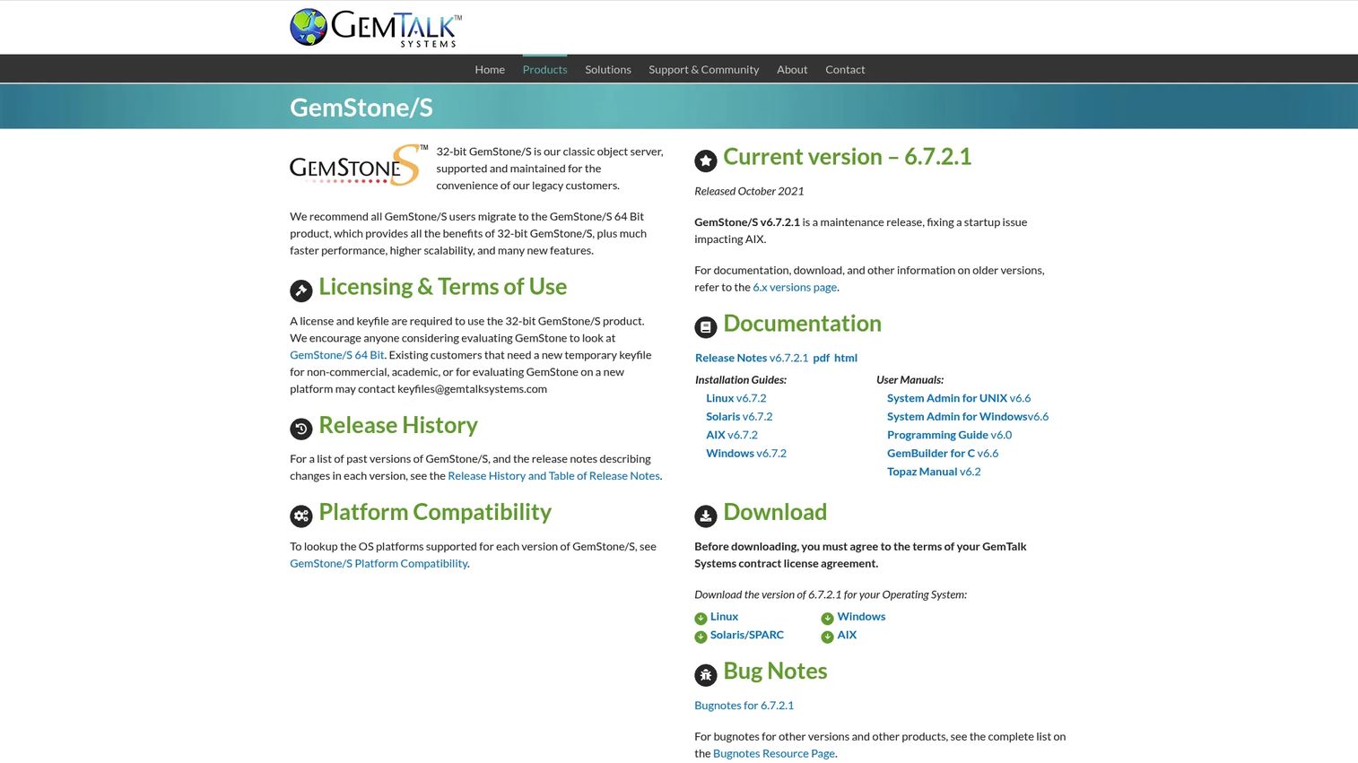 GemStone/S persistent Smalltalk object server architecture