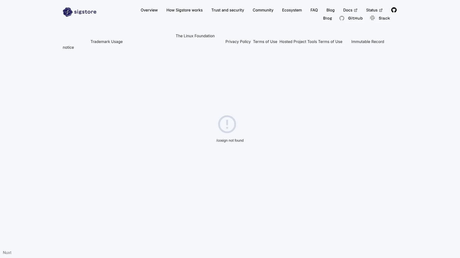 Cosign container artifact signing workflow
