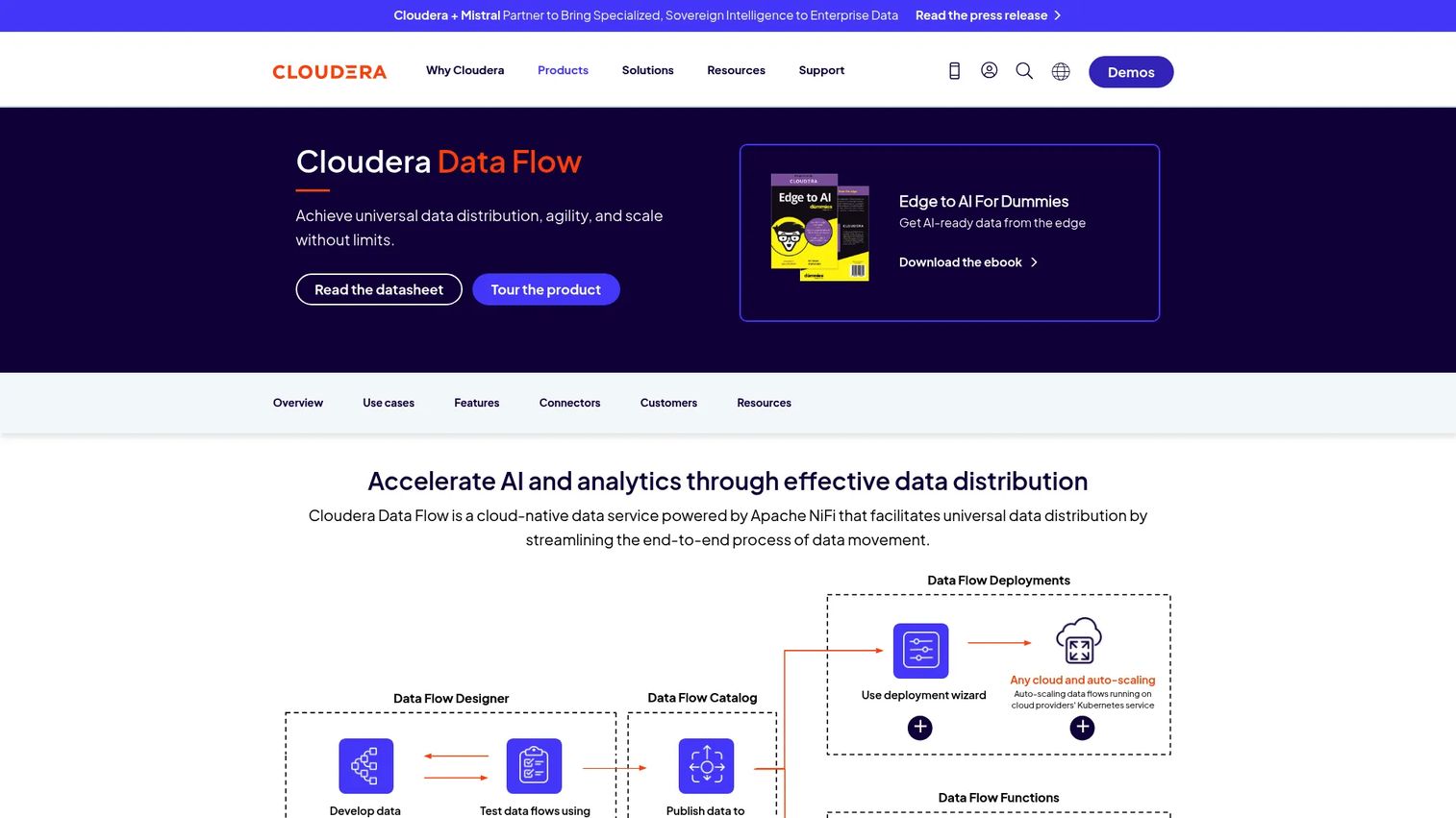 Cloudera DataFlow product page