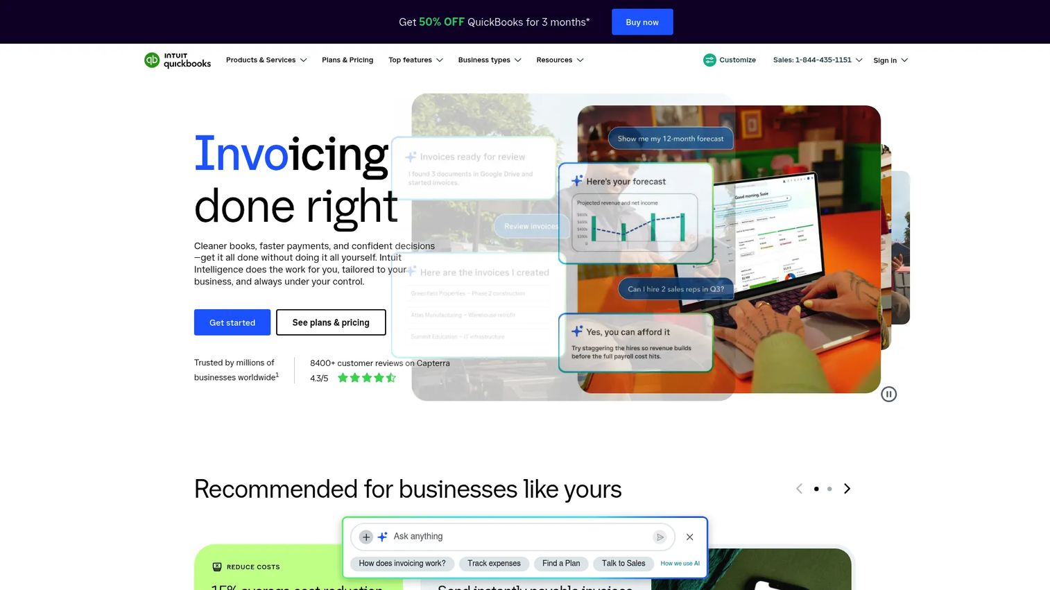 QuickBooks Online accounting dashboard for law firm billing data