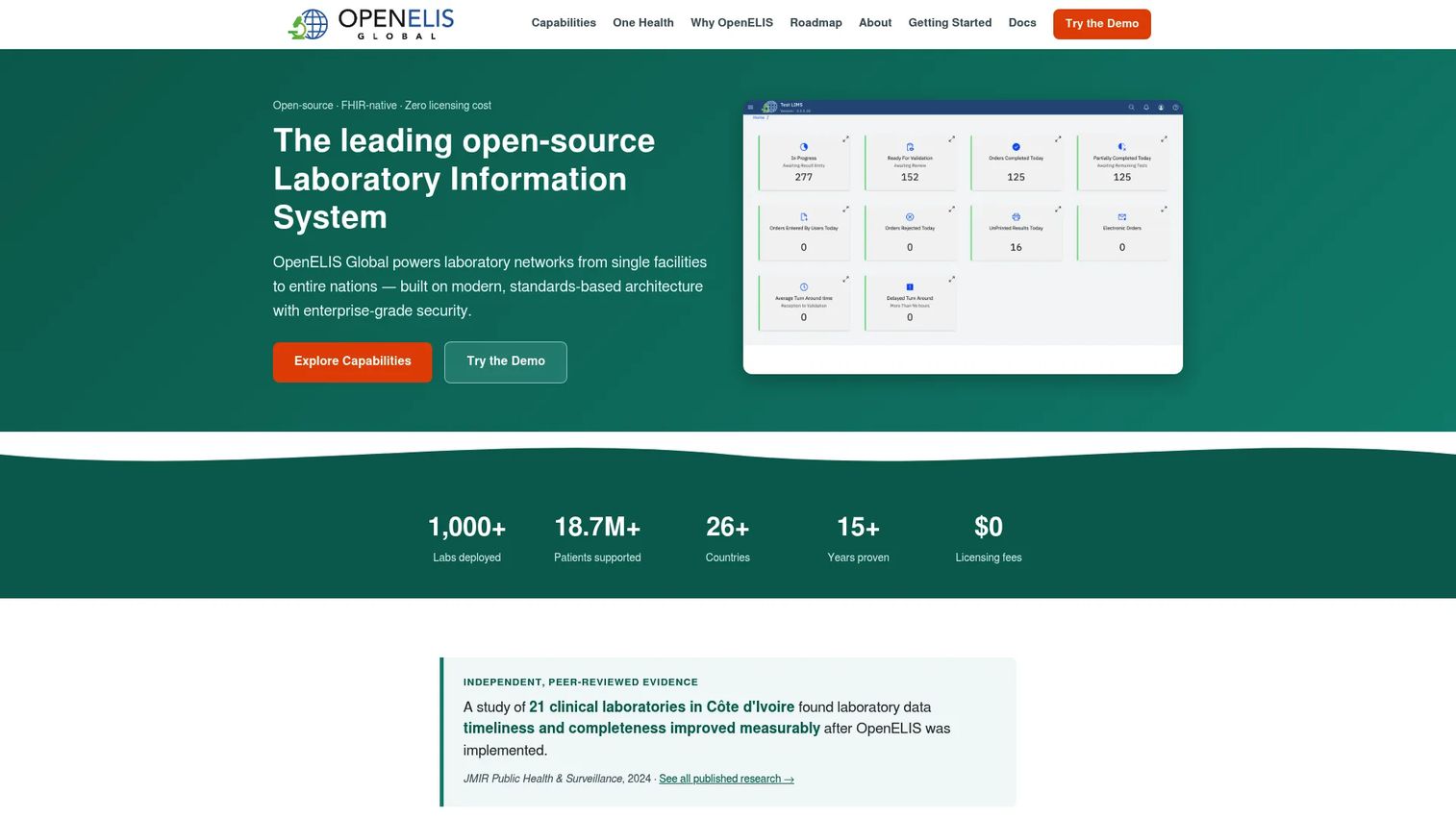OpenELIS open-source laboratory information system for public health programs