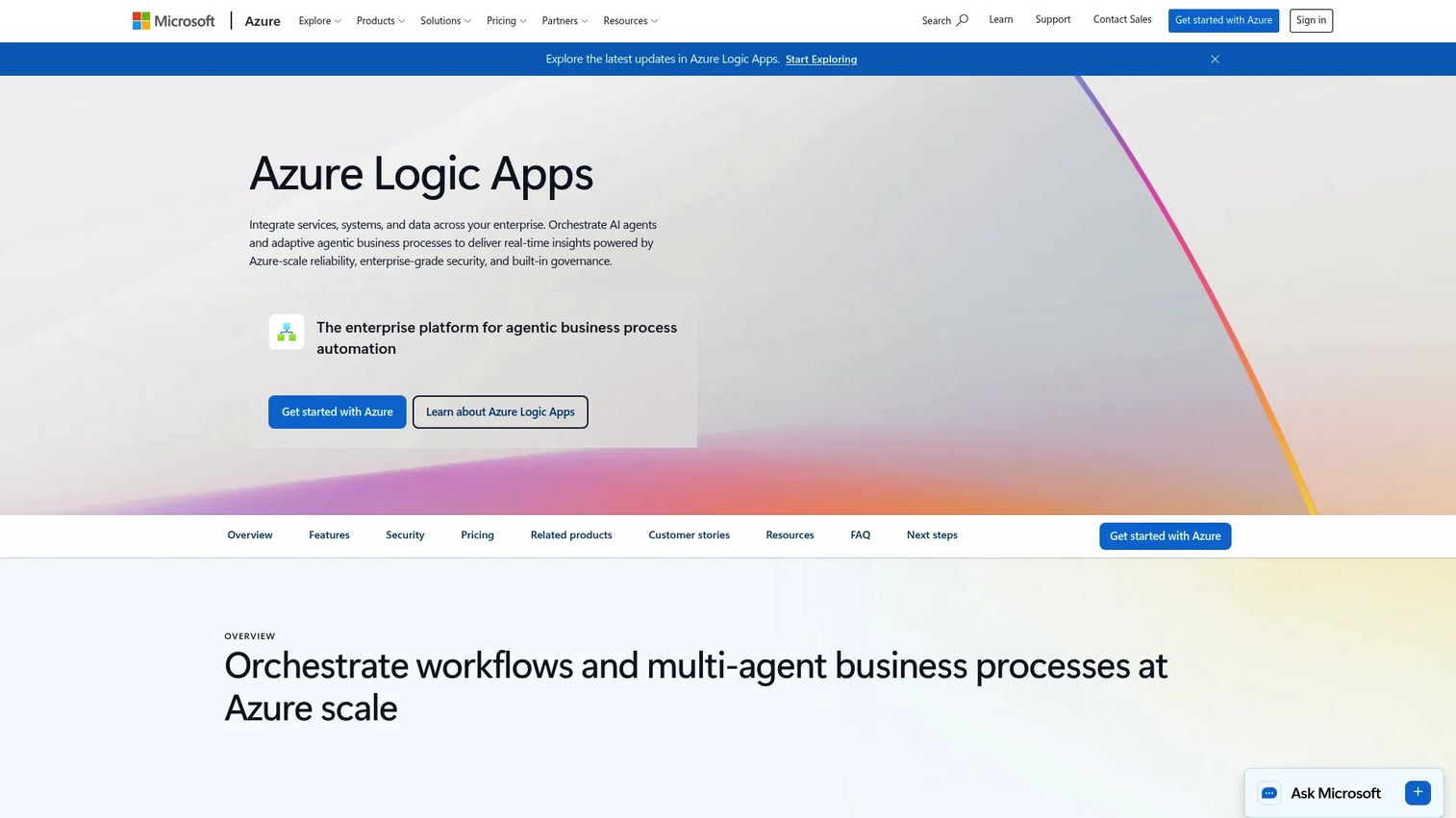 Azure Logic Apps workflow orchestration designer