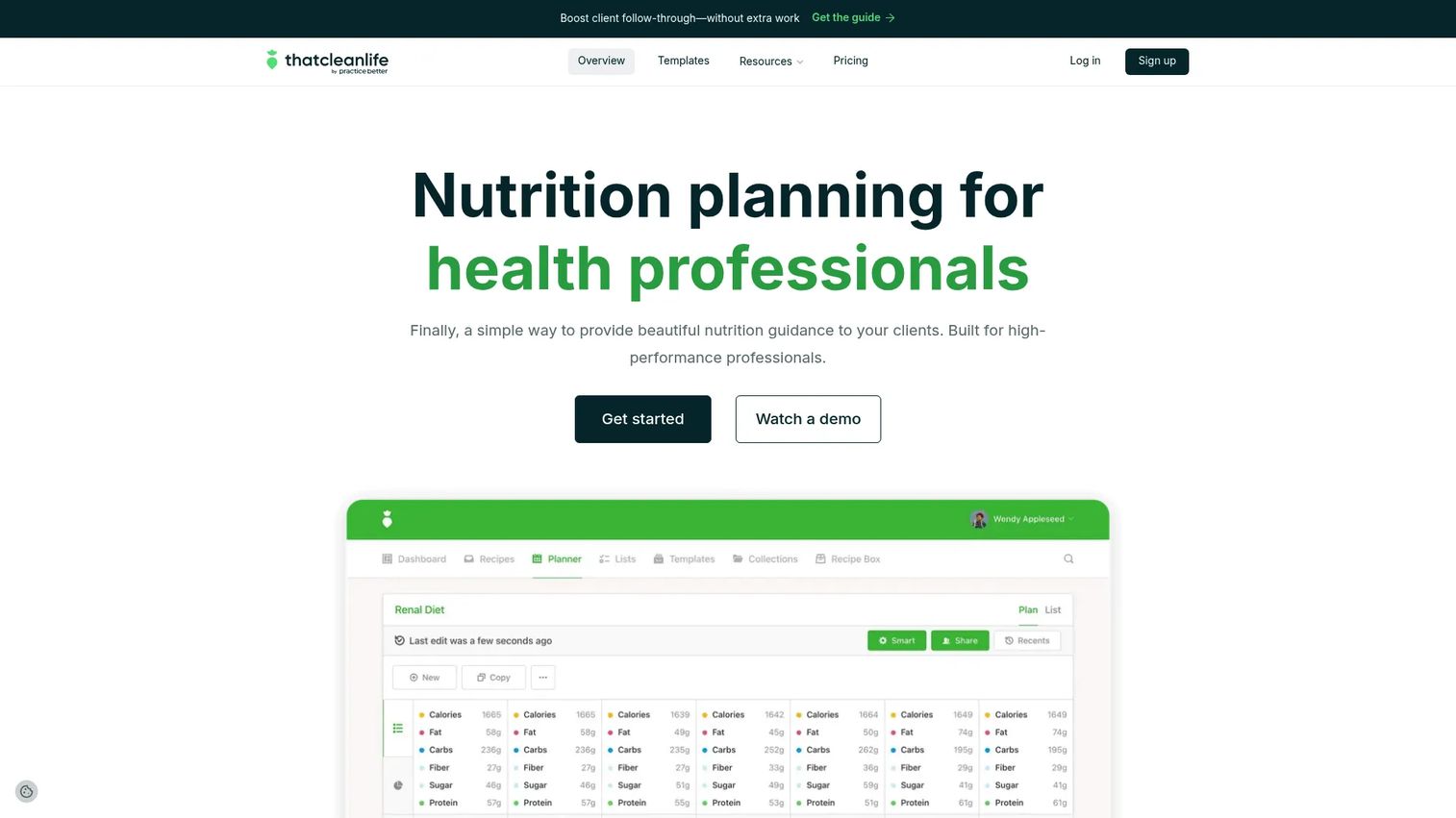 That Clean Life meal planning software for nutrition professionals