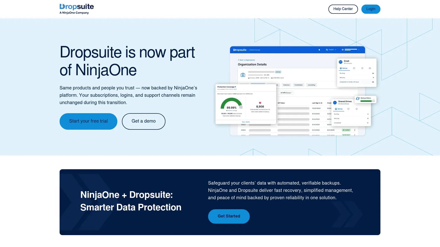 Dropsuite cloud email backup and archive management dashboard