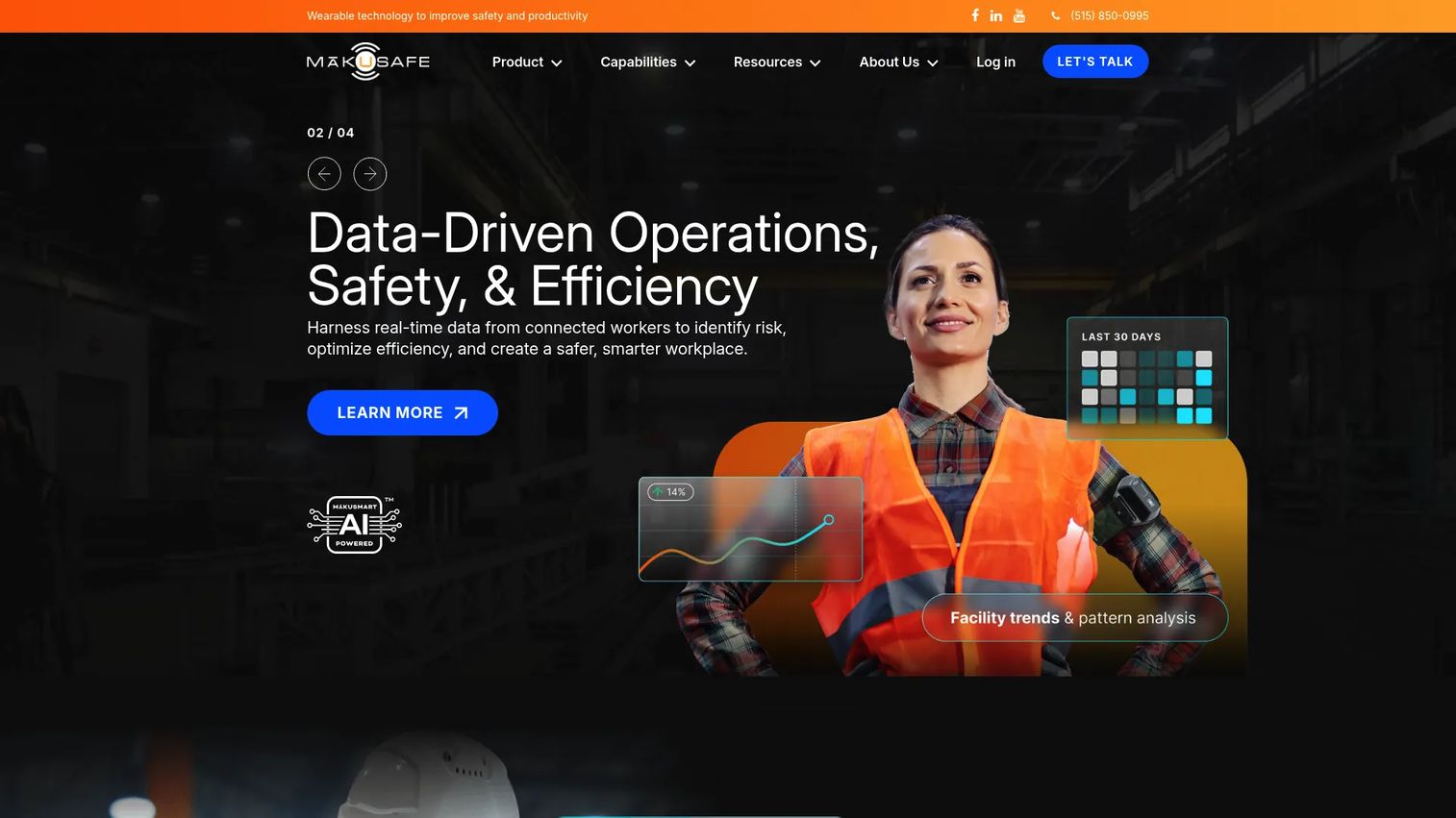 MākuSafe wearable ergonomics platform for connected-worker exposure data