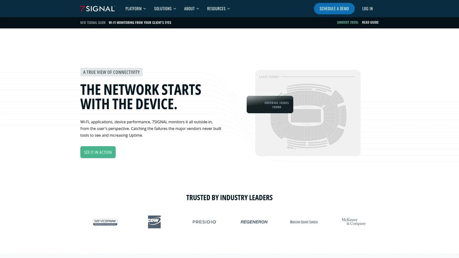 7SIGNAL wireless digital experience monitoring dashboard