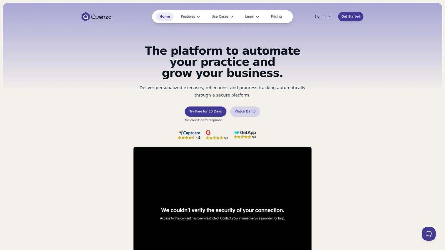 Quenza client engagement platform showing coaching activity builder and client pathway
