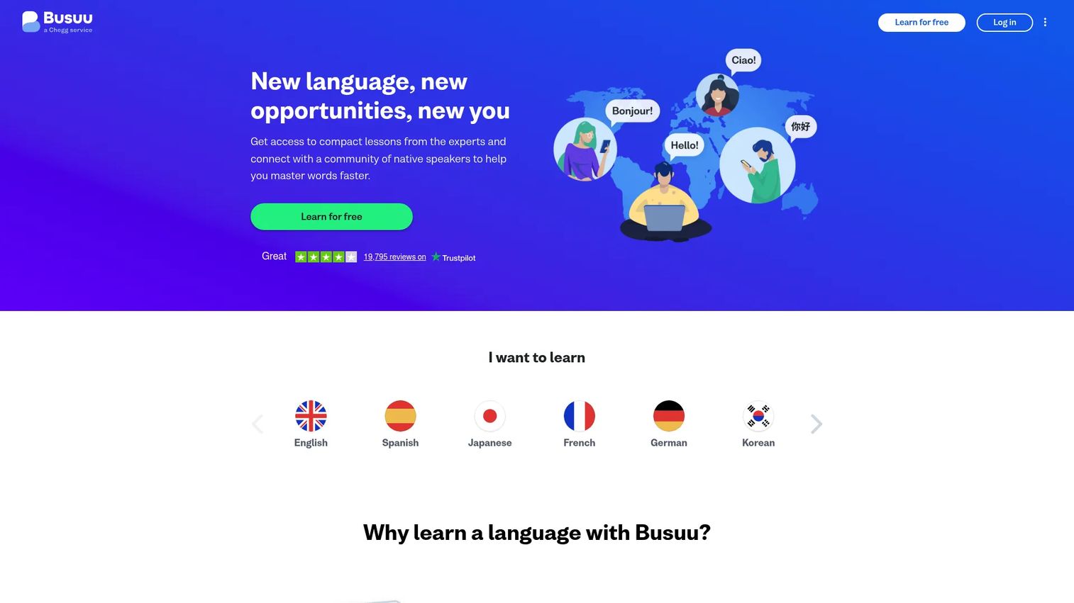Busuu personalized language study plan and feedback feature