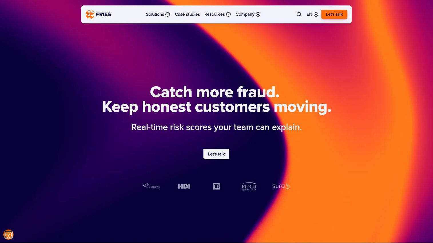 FRISS insurance fraud detection and risk scoring dashboard
