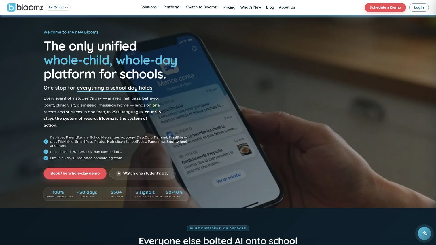 Bloomz school communication and family engagement platform