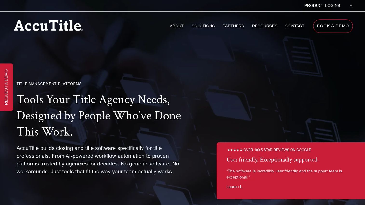 AccuTitle title and escrow agency management software dashboard