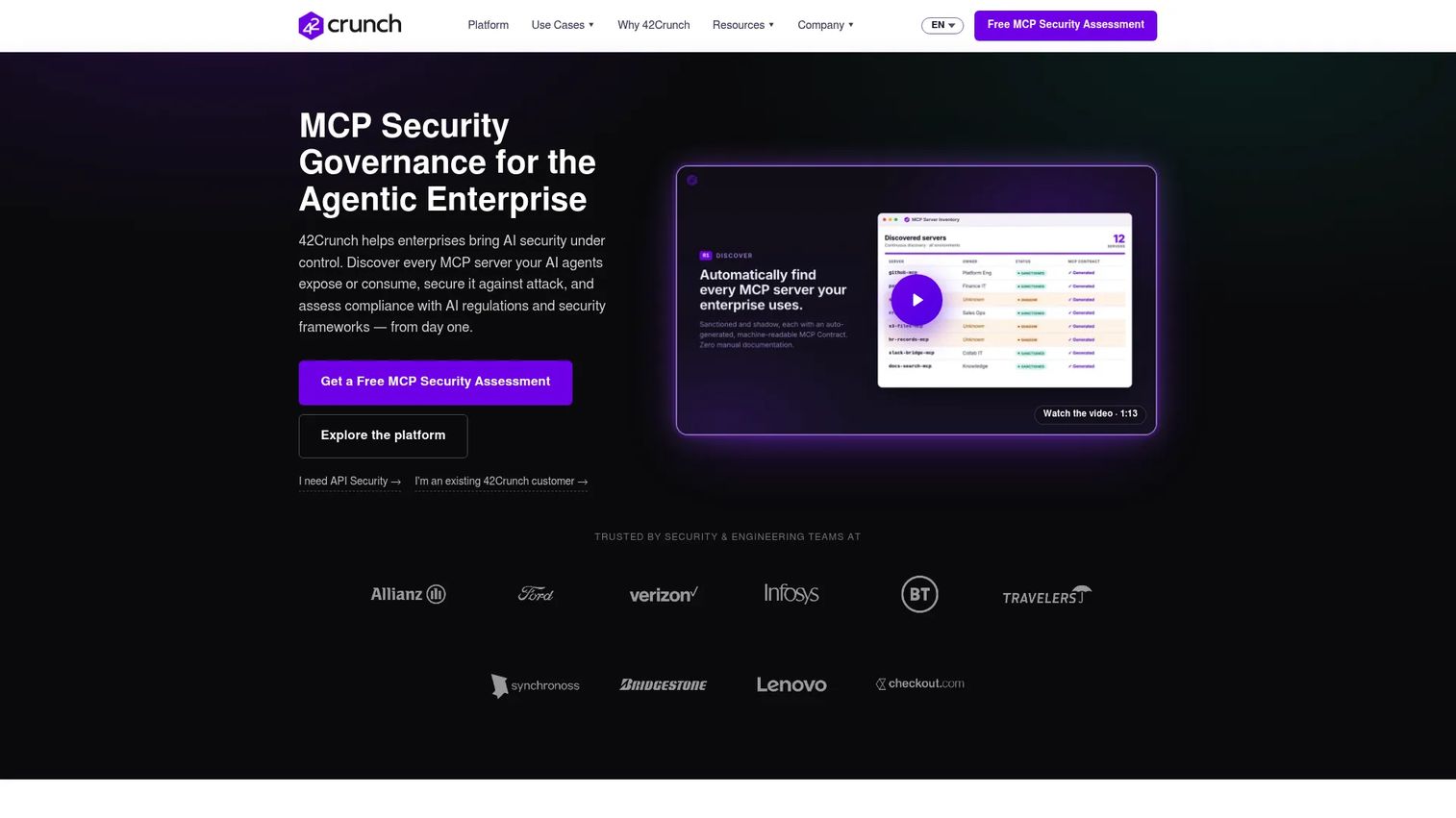 42Crunch API Security Platform interface for OpenAPI security testing