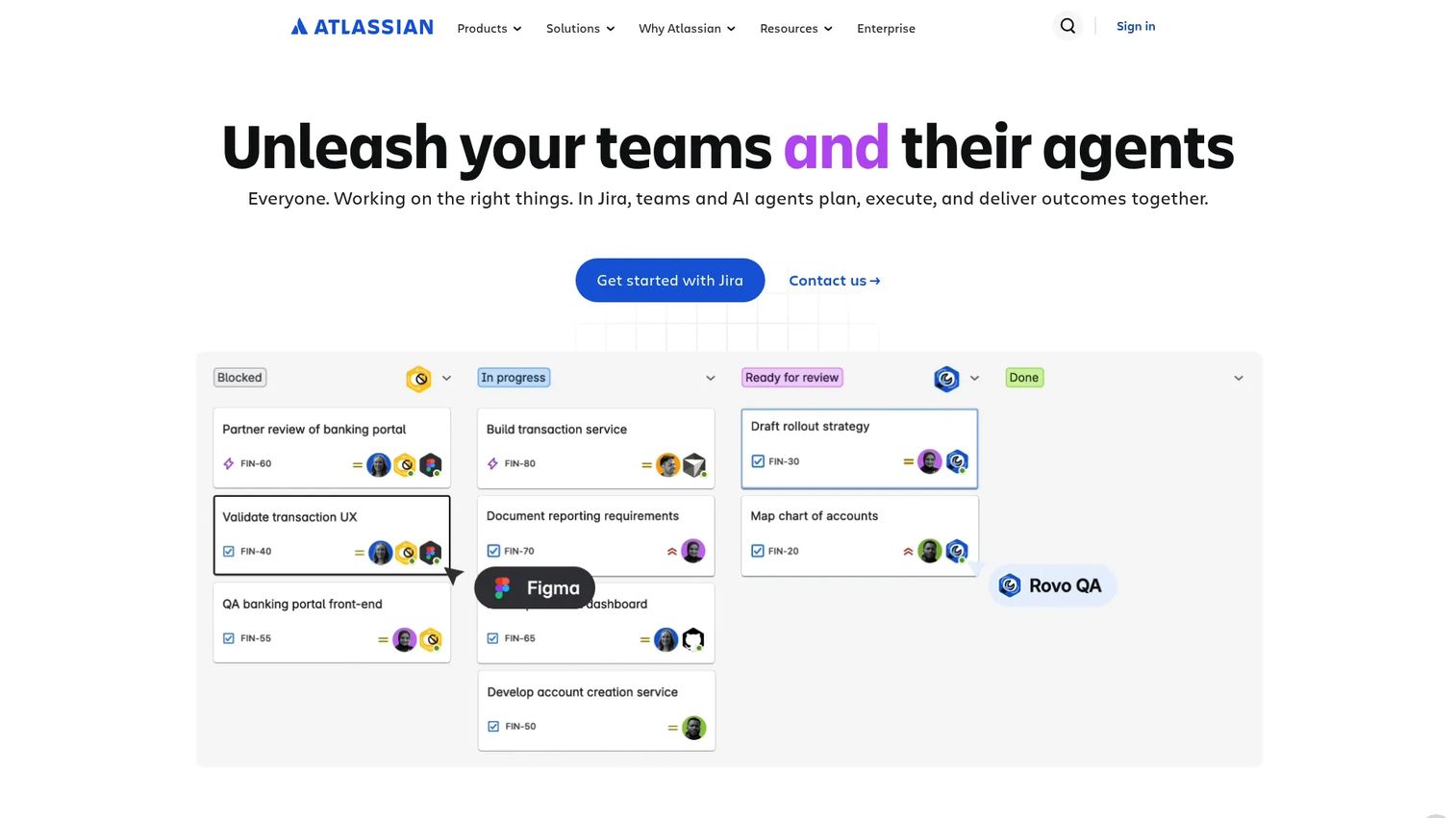 Atlassian homepage screenshot