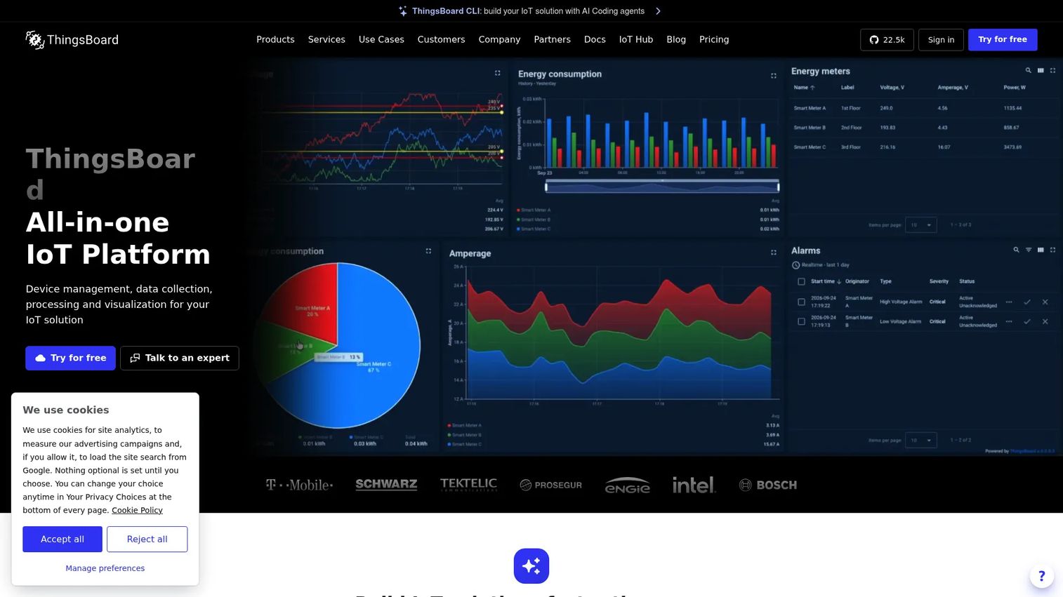 ThingsBoard IoT analytics and dashboard interface