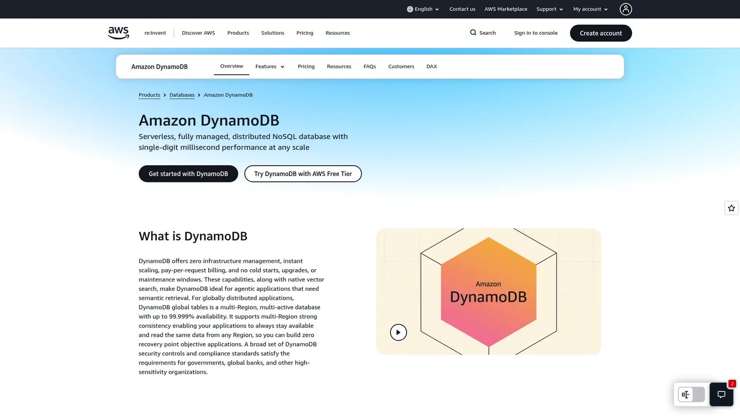 Amazon DynamoDB table and request capacity configuration