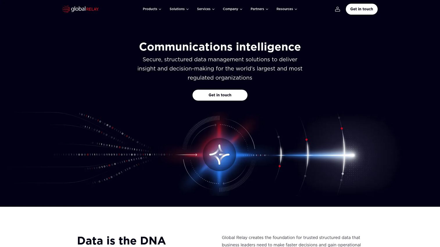 Global Relay Archive compliance and communications records management interface