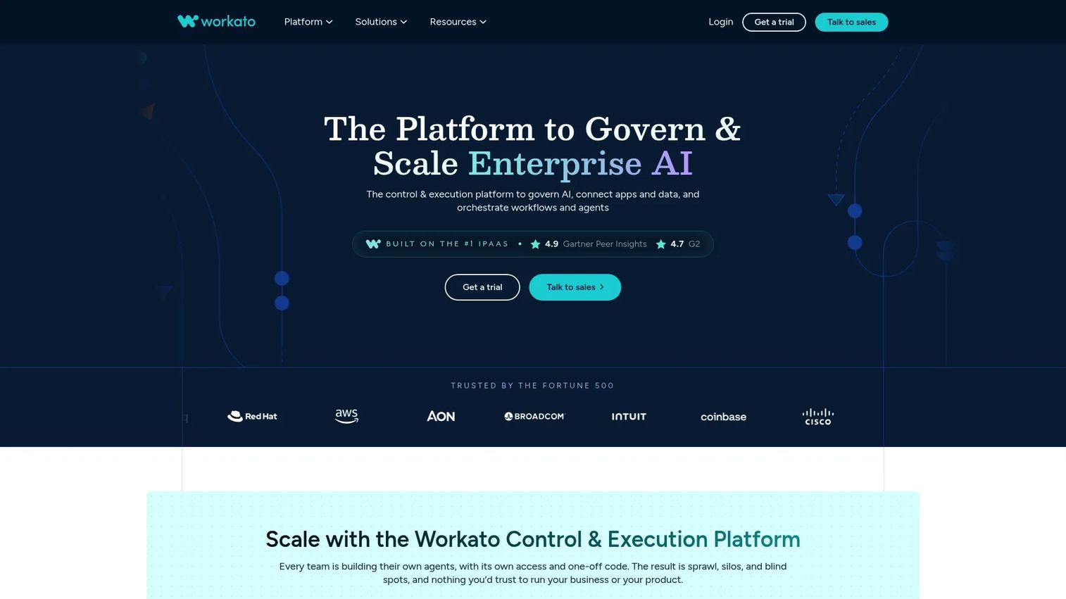 Workato enterprise process orchestration workflow builder
