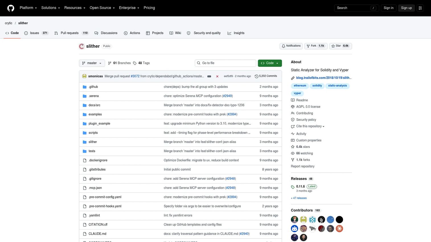 Slither Solidity static analysis tool for smart contract security
