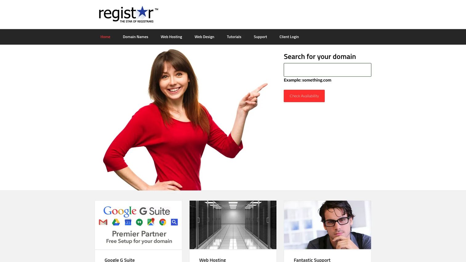 RegiStar homepage screenshot