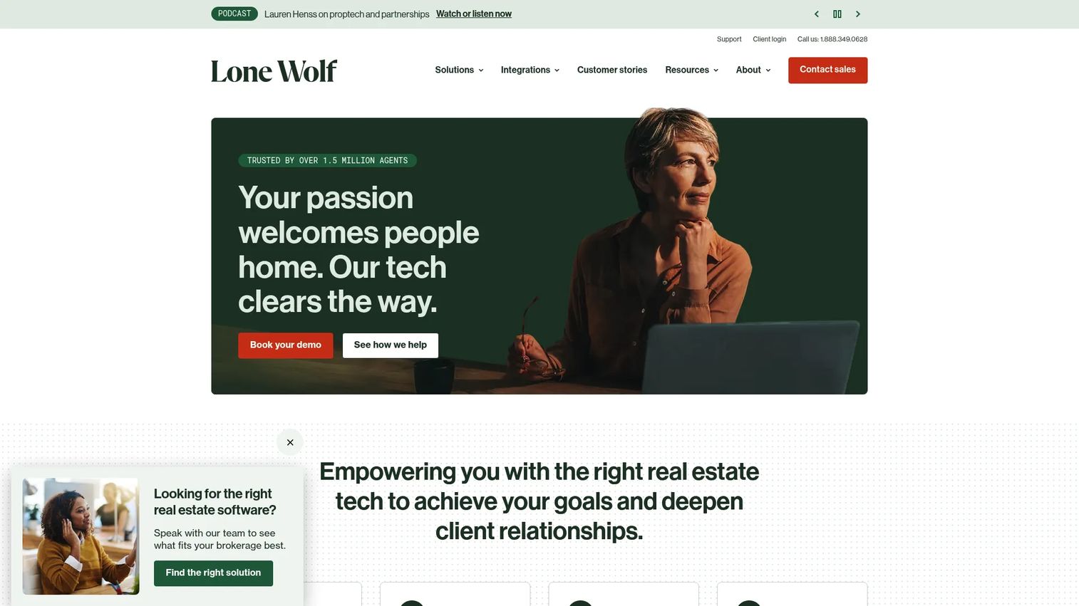 Lone Wolf brokerage operations and transaction management software dashboard