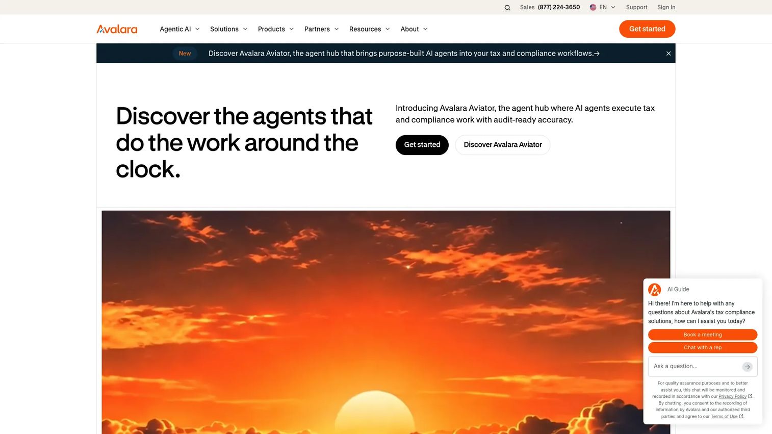 Avalara Platform tax compliance dashboard