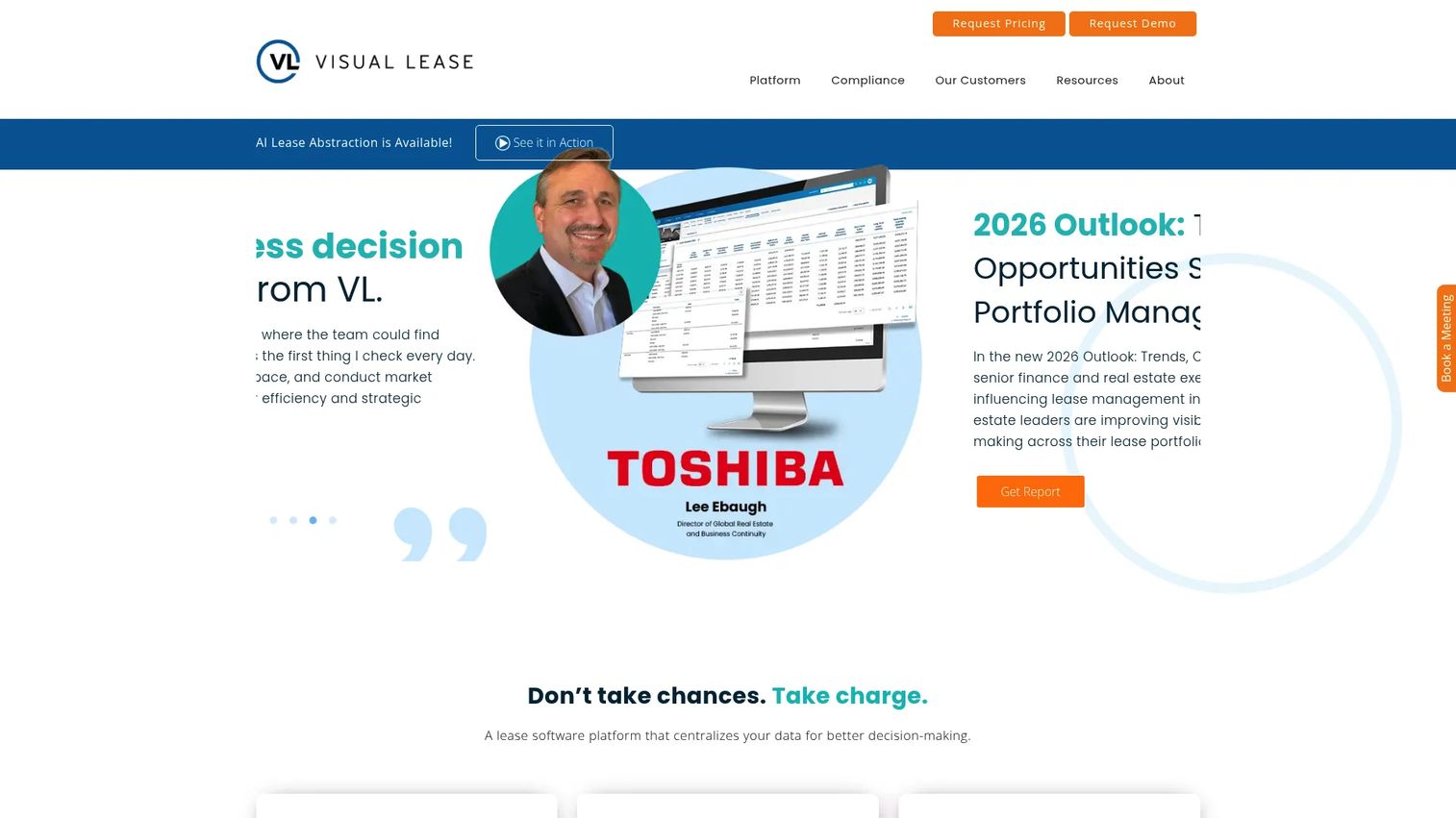 Visual Lease homepage screenshot
