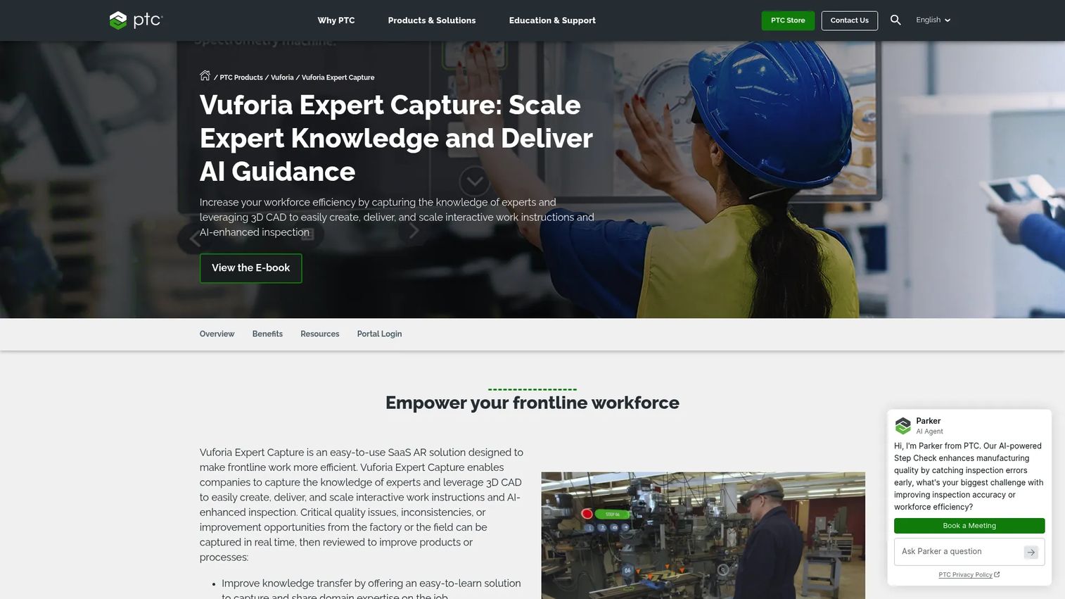Vuforia Expert Capture AR work instructions homepage