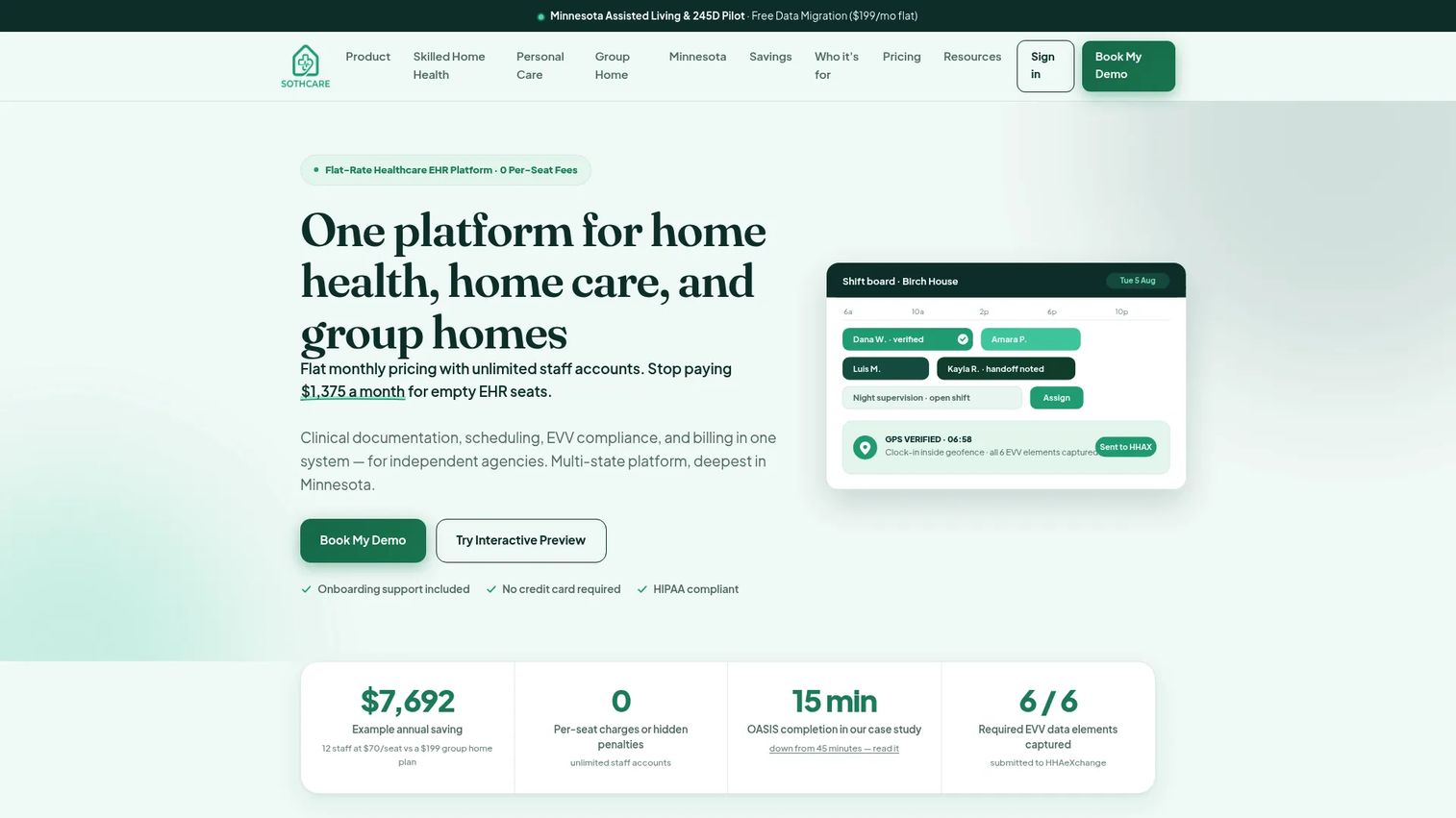 Sothcare eMAR for group homes and assisted living providers
