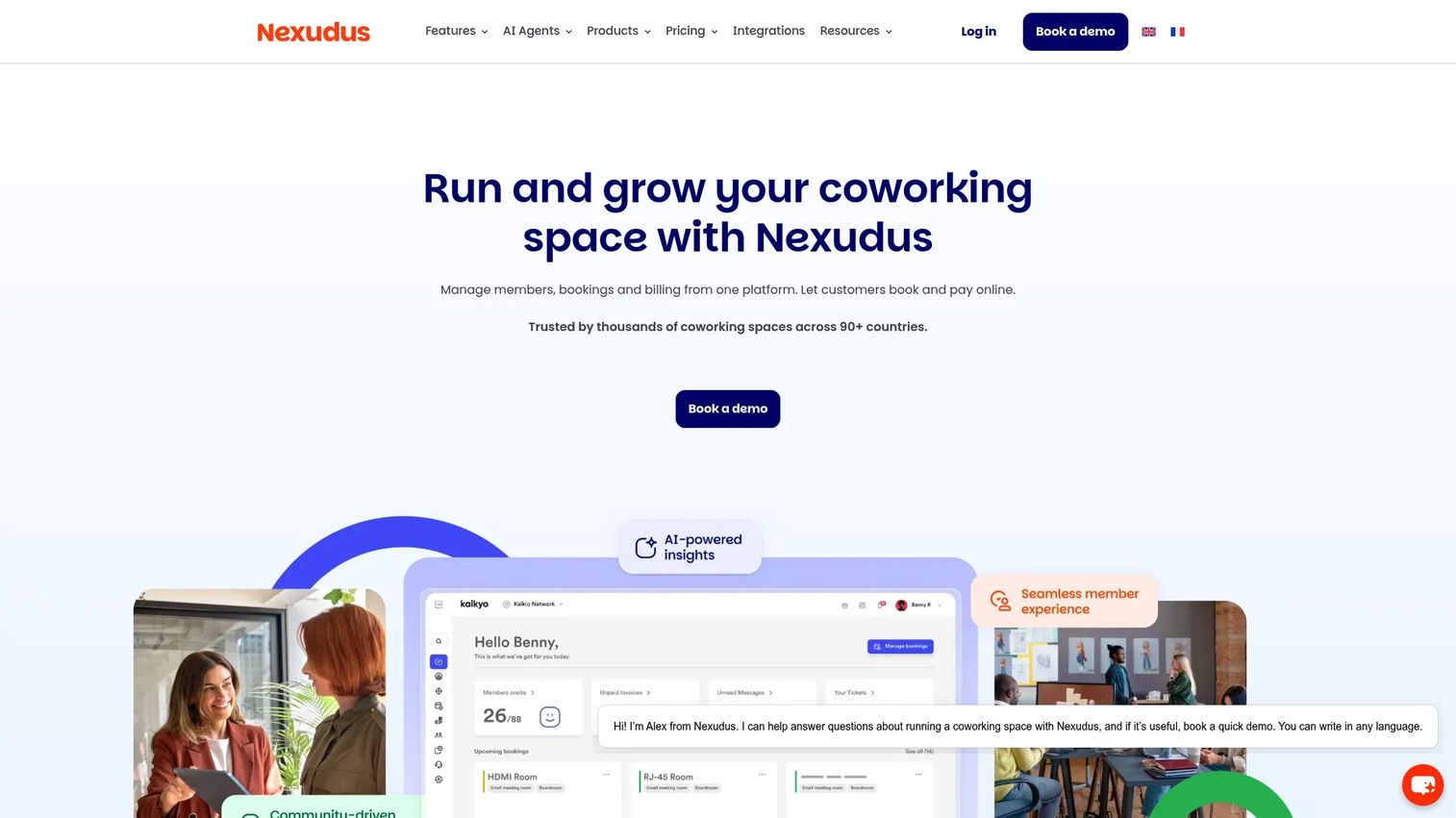 Nexudus member portal and admin configuration screen