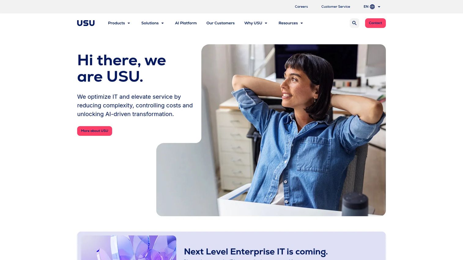 USU SAM for Clients + Datacenter software asset management dashboard.