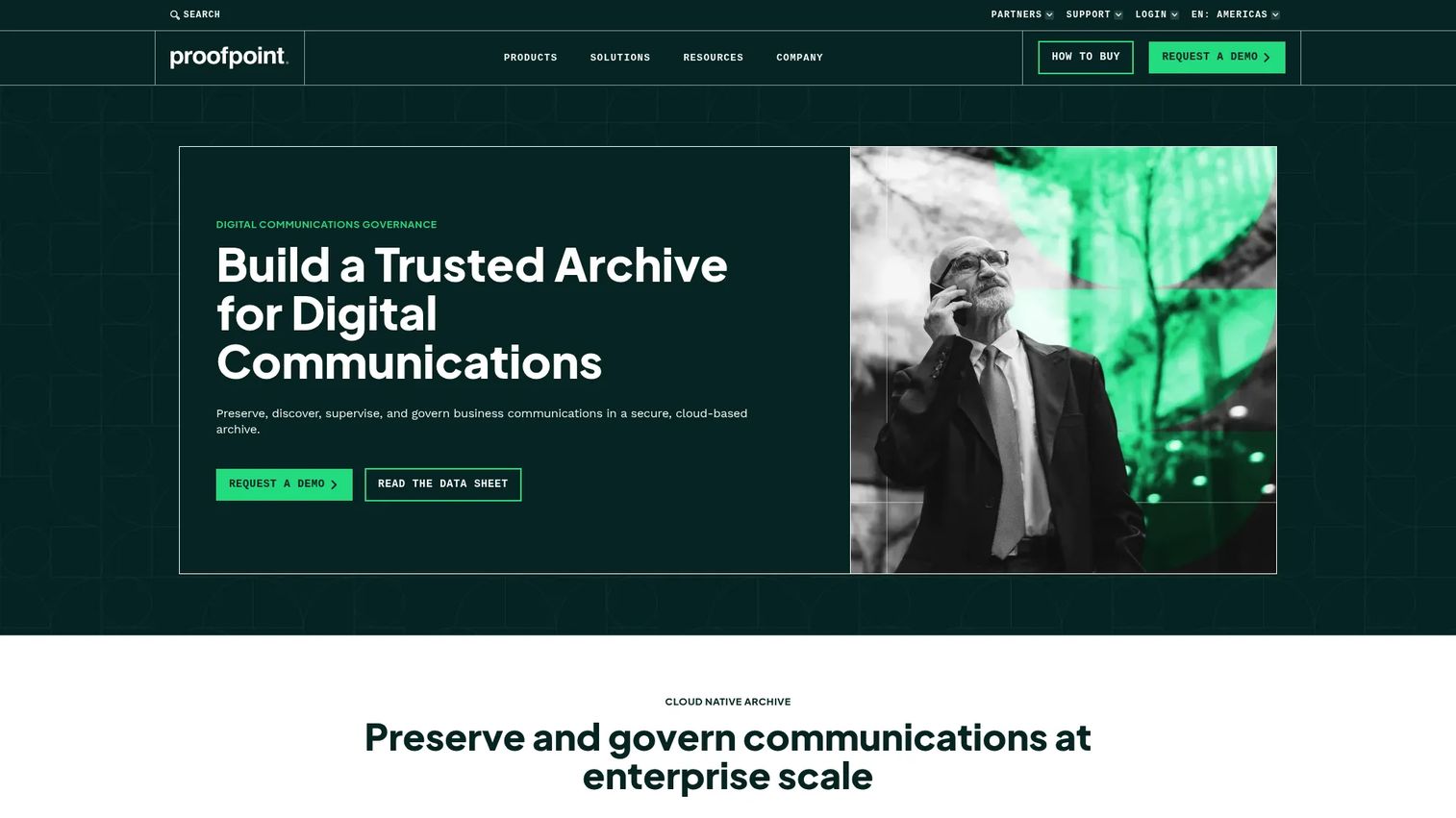 Proofpoint Archive interface for email search, retention, and compliance review