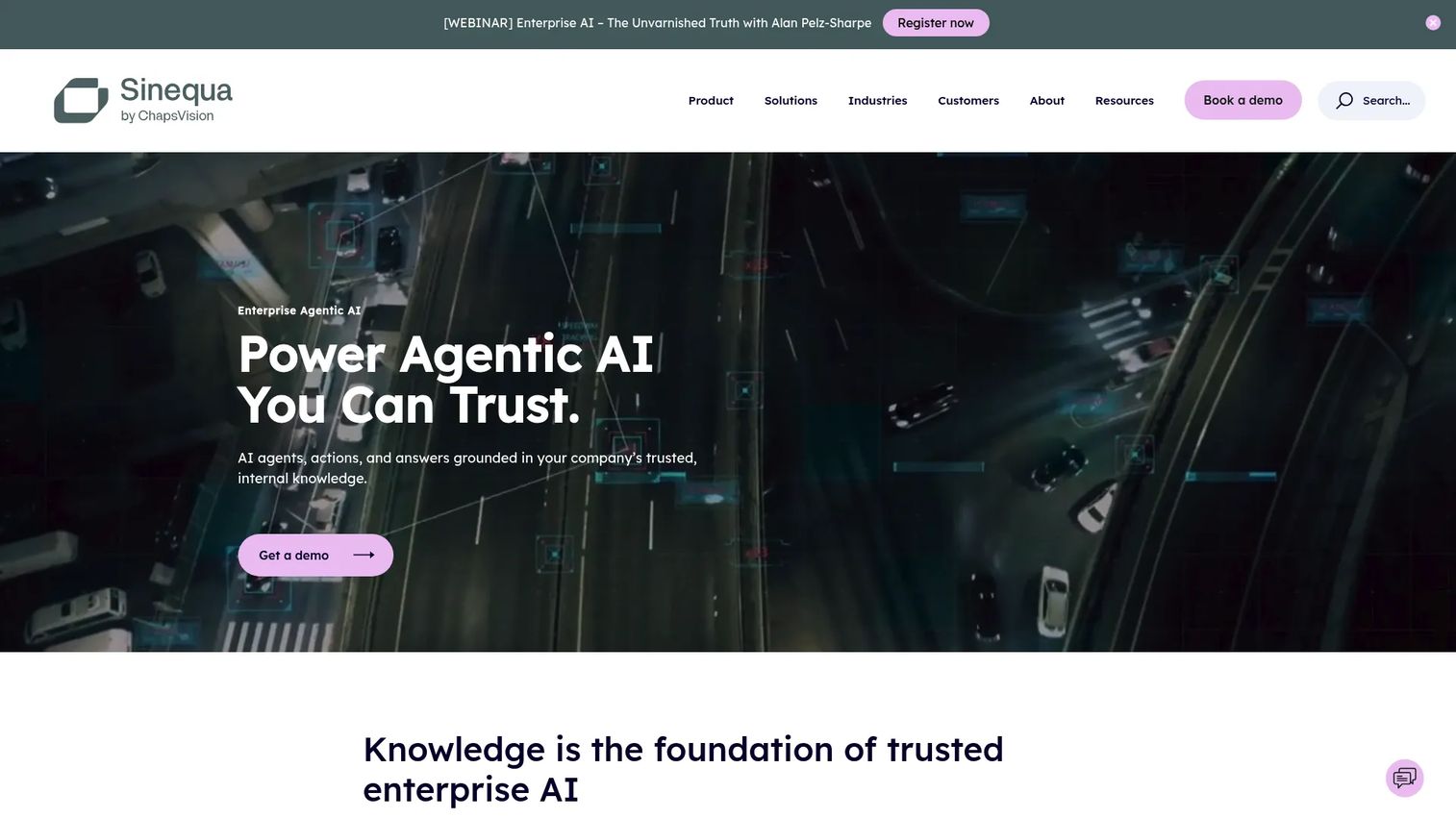 Sinequa enterprise AI search interface for secure knowledge retrieval