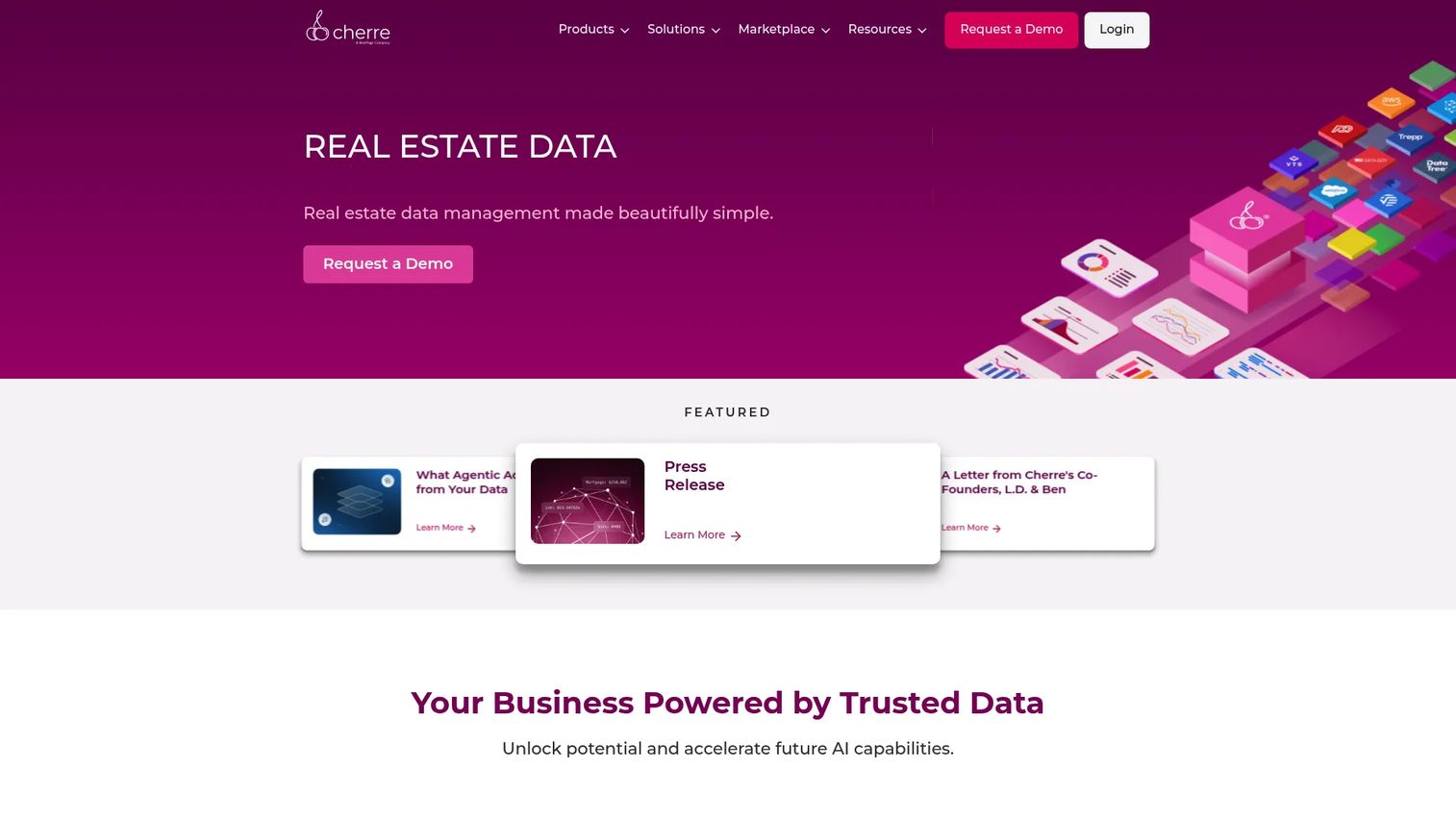 Cherre real estate data platform dashboard connecting property data sources